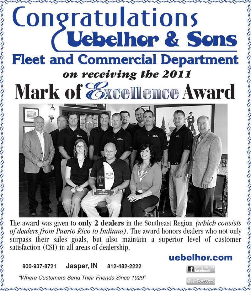 Uebelhor & Sons Fleet and Commercial Department - 2011 Mark of Excellence Award